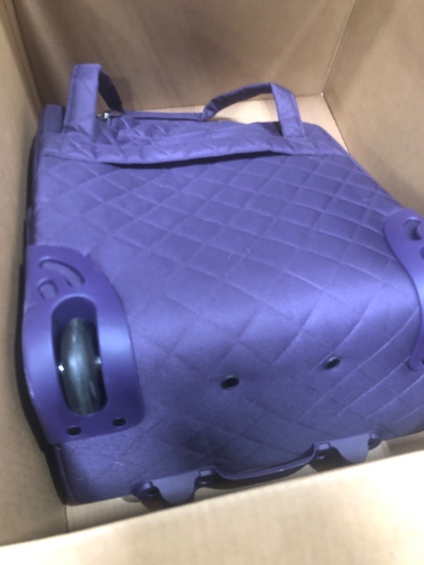 Photo 2 of **USED**
Rockland Melrose Upright Wheeled Underseater Carry-On Luggage, Purple, 16-Inch Carry-On 16-Inch Purple