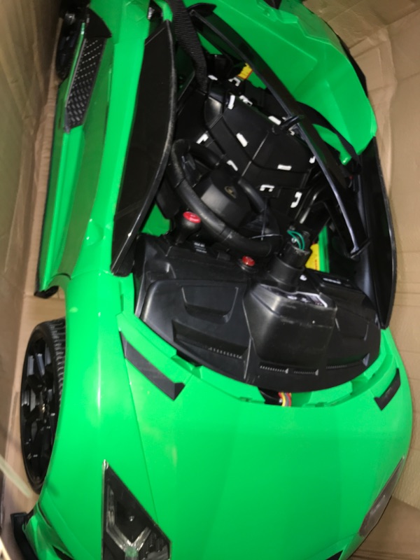 Photo 2 of [FOR PARTS, READ NOTES]
Kidzone Kids 12V Electric Ride On Licensed Lamborghini Sian Roadster Carbon Fiber Textured Motorized Toy Car with Remote Control, Wheels Suspension, LED Lights & Music – Green