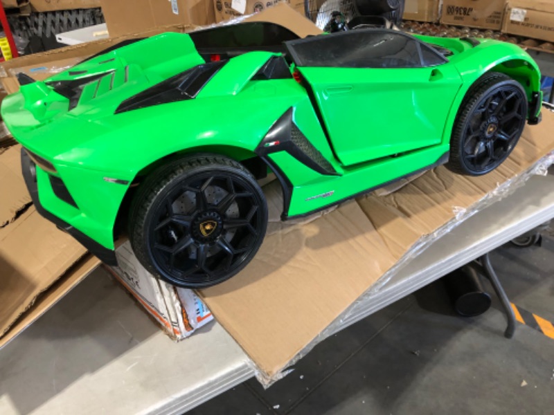 Photo 4 of [FOR PARTS, READ NOTES]
Kidzone Kids 12V Electric Ride On Licensed Lamborghini Sian Roadster Carbon Fiber Textured Motorized Toy Car with Remote Control, Wheels Suspension, LED Lights & Music – Green