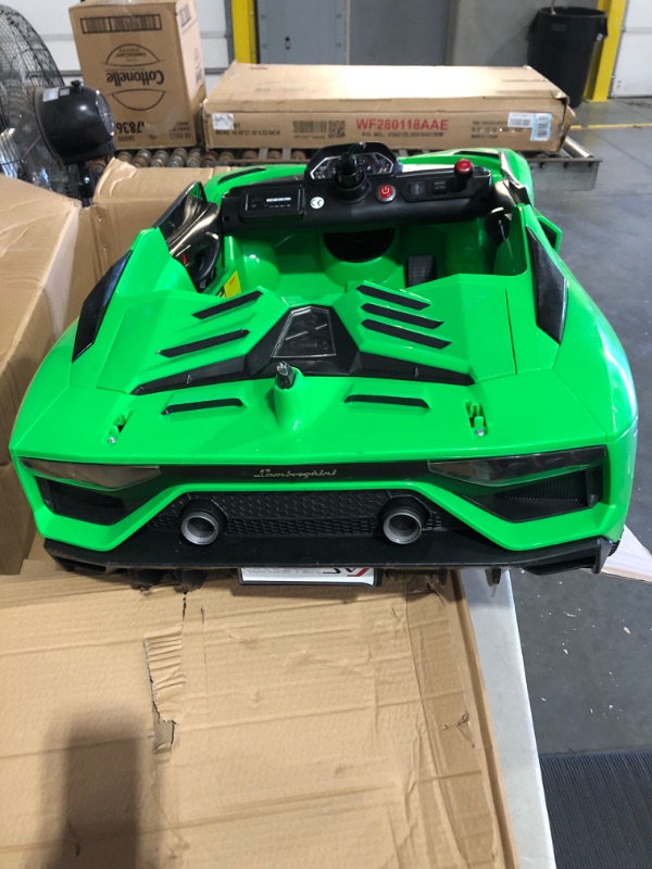 Photo 5 of [FOR PARTS, READ NOTES]
Kidzone Kids 12V Electric Ride On Licensed Lamborghini Sian Roadster Carbon Fiber Textured Motorized Toy Car with Remote Control, Wheels Suspension, LED Lights & Music – Green