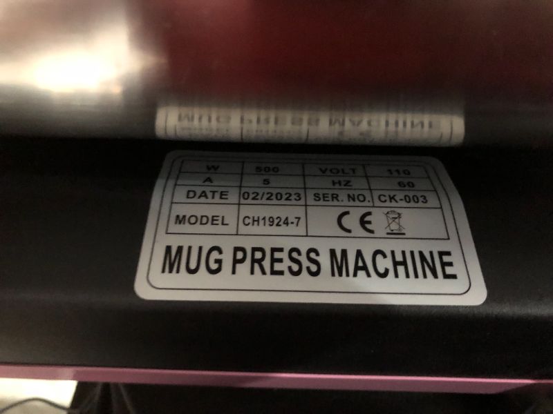 Photo 5 of ***NOT FUNCTIONAL - FOR PARTS - SEE NOTES***
Realkant Tumbler Heat Press Machine, 110V Tumbler Press for 20OZ 30OZ Sublimation Skinny Straight Tumblers