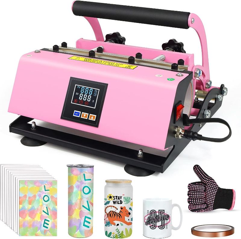 Photo 1 of **SEE NOTES**/FOR PARTS ONLY**
Realkant Tumbler Heat Press Machine, 110V Tumbler Press for 20OZ 30OZ Sublimation Skinny Straight Tumblers Glass Jar & 11-15OZ Mugs, Mug Tumbler Press with 20pcs Paper Heat Tape Gloves As Gift pink