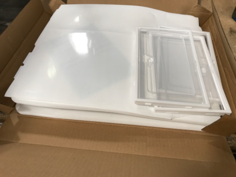 Photo 1 of 12 Pack Stackable Shoe Boxes Plastic Storage Bins, Sneaker Container with Clear Lids, Closet Organizer by Hommtina (White)