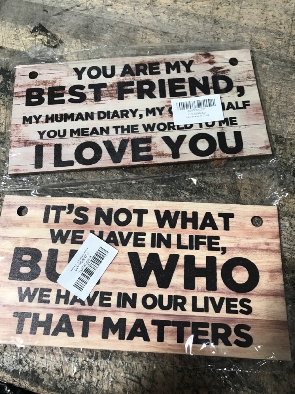 Photo 1 of 2 ITEMS Inspirational Wall Art, 5"x10" Wood Sign BUNDLE