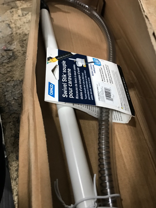 Photo 1 of Camco RV Flexible Swivel Stik with Shutoff Valve - Creates Powerful Cleaning Action that Dislodges and Flushes Stubborn Waste Deposits and Combats Odors (40074), 55-1/2 Inch Flexible Swivel Stik Tank Rinser Standard Packaging