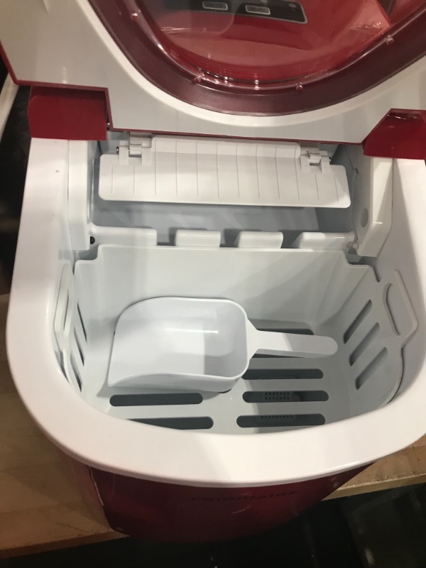 Photo 1 of * item used minor scratches * works but slow *
Frigidaire EFIC108-RED Compact Ice Maker (Red) Red Ice Maker
