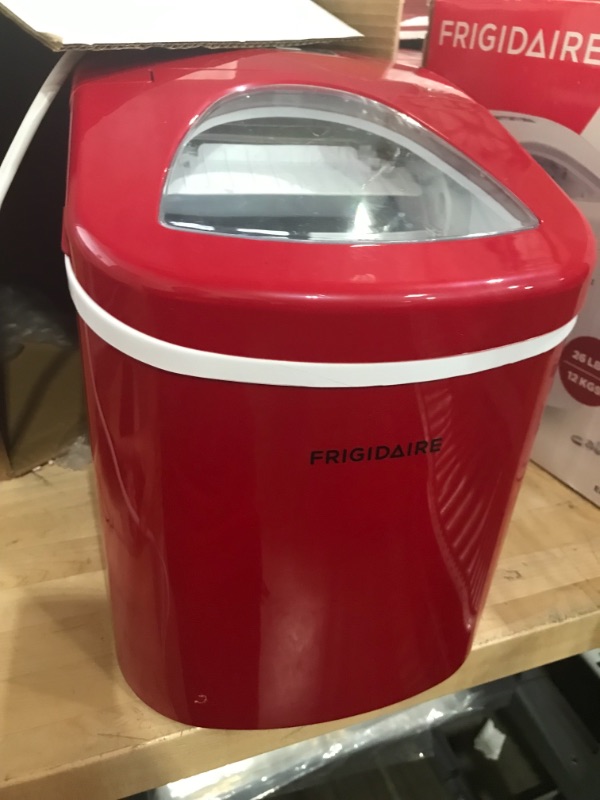 Photo 3 of * item used minor scratches * works but slow *
Frigidaire EFIC108-RED Compact Ice Maker (Red) Red Ice Maker