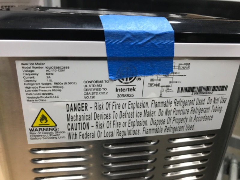 Photo 1 of Igloo Automatic Ice Maker, Self- Cleaning, Countertop Size, 26 Pounds in 24 Hours, Ice Cubes in 7 Minutes, LED Control Panel, Scoop Included, Perfect for Water Bottles, Mixed Drinks, Stainless Steel