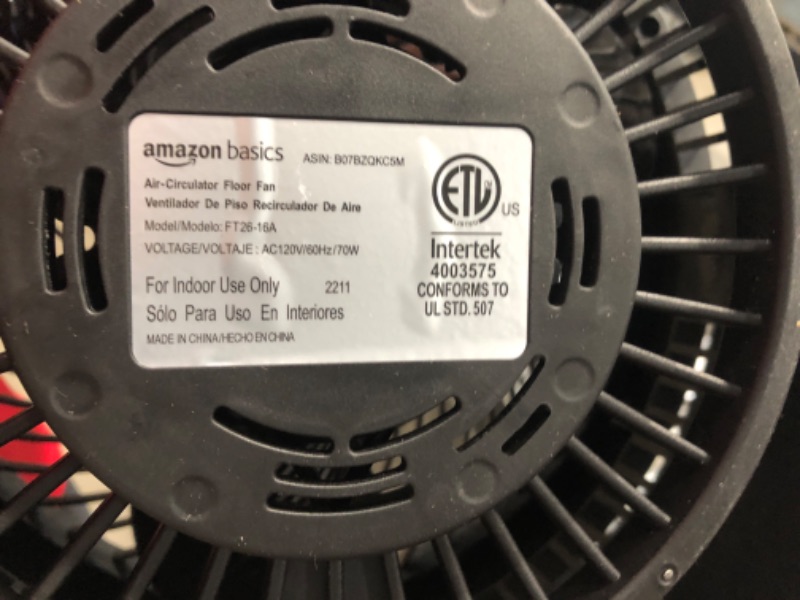 Photo 3 of Amazon Basics 3 Speed Small Room Air Circulator Fan, 11-Inch 11-Inch Air Circulator Fan