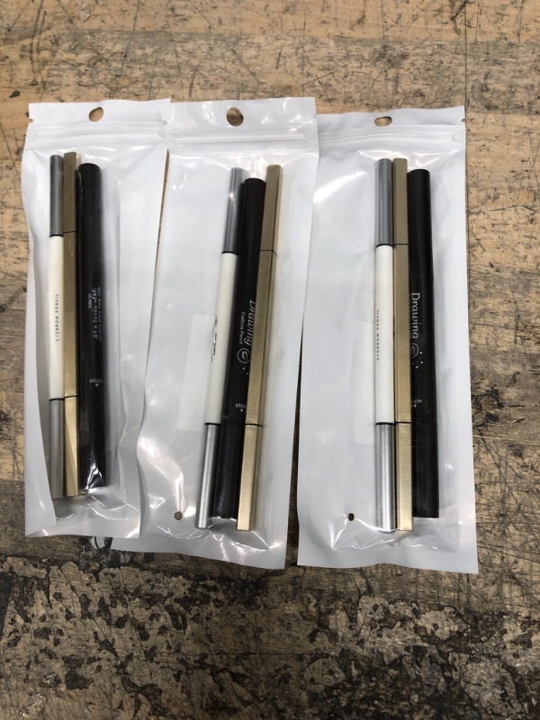 Photo 2 of 3 PACKS OF 3 Different Eyebrow Pencils,Creates Natural Looking Brows Easily And Lastes All Day,3-in-1:Eyebrow Pencil *3,Black #-0420024 Black Eyebrow Pencil *3 #-0420024