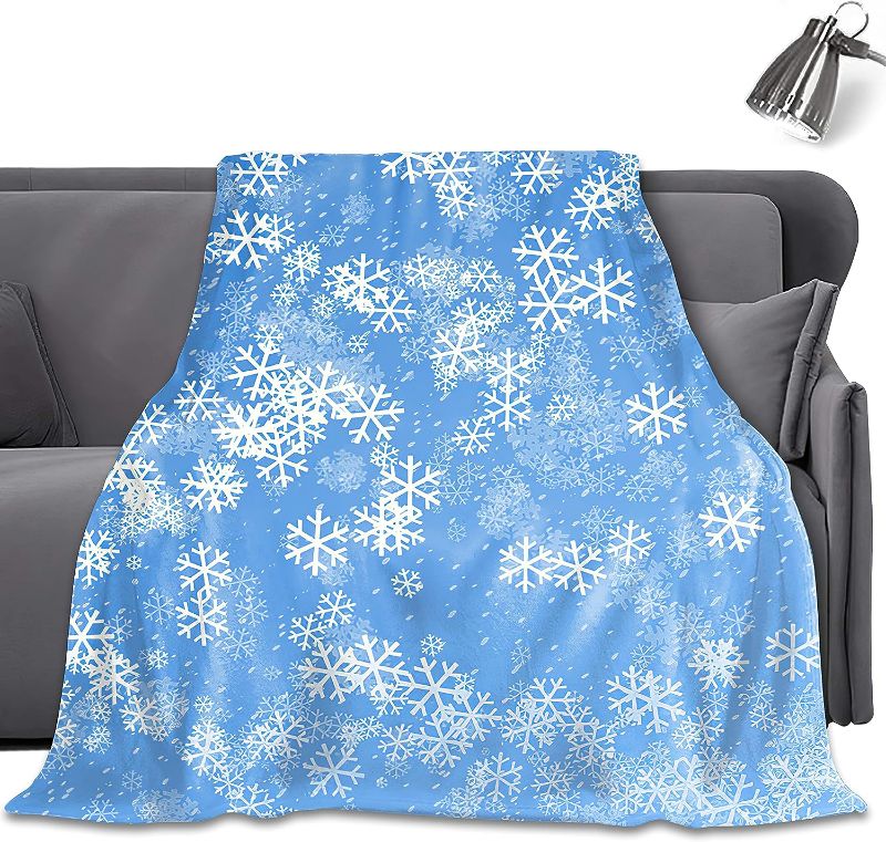 Photo 2 of (SEE NOTES) lirs Bedding Merry Christmas Throw Blanket for Boys Girls Bedroom Decor Christmas Decorations Teenage Kids Gifts Ideas Snowflake Fleece Blanket for Couch Sofa (Christmas10,80x60 inch) Mt-christmas10 80’’x60"