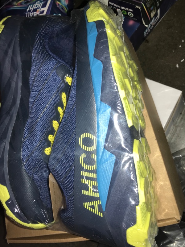Photo 1 of SIZE 40 (Mens US 7) Color Deep blue & Bright yellow accent Ahico Men's Hiking Shoes Water Resistance Outdoor Sneakers Trekking Non-Slip Lightweight Trail Running Camping Breathable Climbing Travel Shoes 