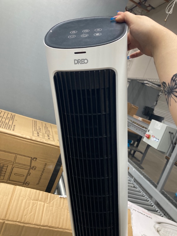 Photo 2 of ** FOR PARTS ** NOT FUNCTIONAL *** Dreo Evaporative Air Cooler, 40” Cooling Fans that Blow Cold Air, 2023 Upgrade with 80° Oscillating, Removable Water Tank, Ice Packs, Remote Control, 4 Speeds, 7H Timer, Swamp Cooler for Bedroom White