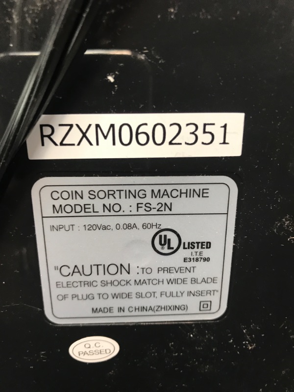 Photo 3 of Royal Sovereign 2 Row Electric Coin Counter/Sorter with Patented Anti-Jam Technology and Digital Counting Display (FS-2N), Black/Silver