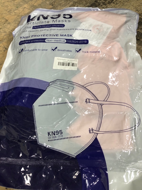 Photo 1 of 60PCS KN95 Face Mask 5 Layer Cup Dust Safety Masks Protective Face Shield with Adjustable Nose Clip Earloop for Adult Black Dusty Rose Black+dusty Rose