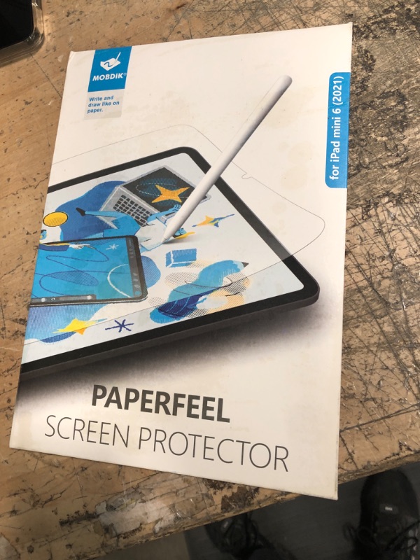 Photo 2 of MOBDIK Paperfeel Screen Protector Compatible with iPad Mini 6 2021 (6th Generation, 8.3 Inch), Anti-Glare/Scratch Resistant Matte Film for Drawing/Writing, Compatible with Apple Pencil