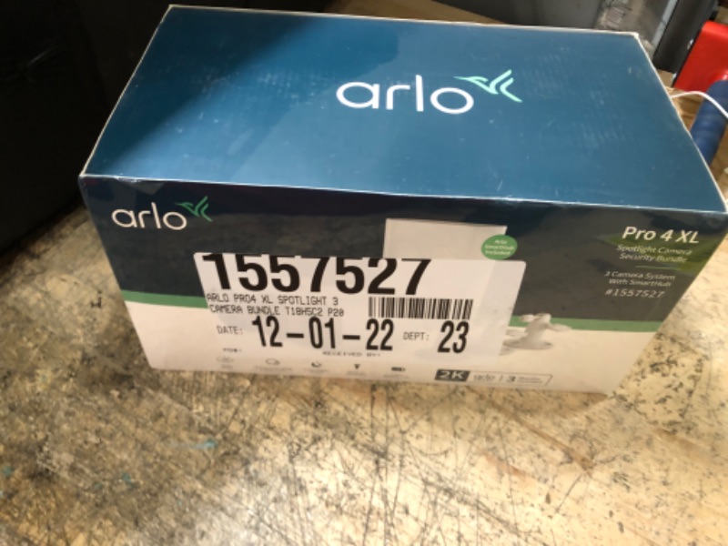 Photo 2 of Arlo Pro 4 XL Spotlight 3 Camera Security Surveillance VMS4352P-1CCNAS