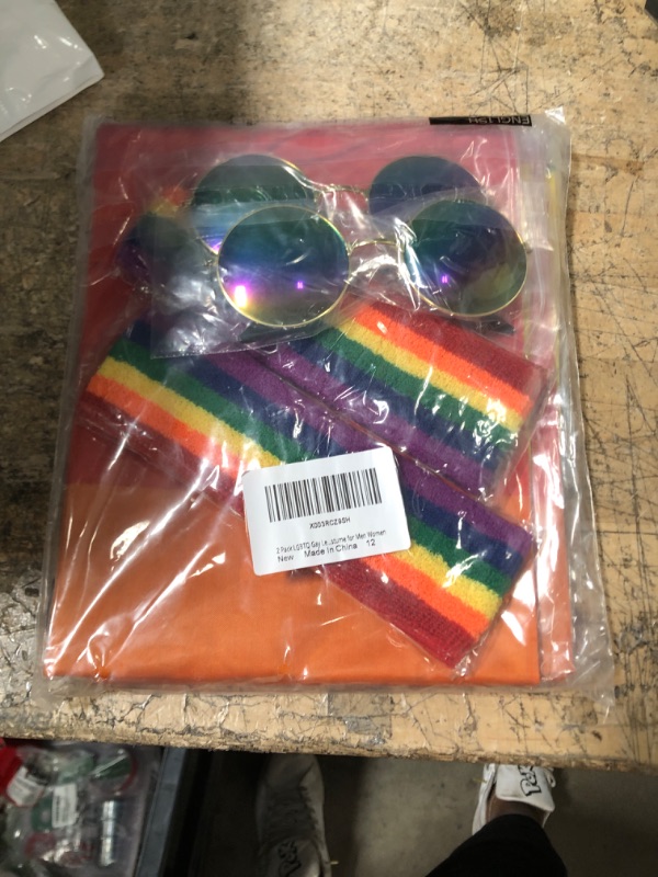 Photo 2 of 2 Pack LGBTQ Gay Pride Rainbow Set, Lesbian Gay Pride Stuff Rainbow Pride Cape Sunglasses Headband Rainbow Costume for Men Women