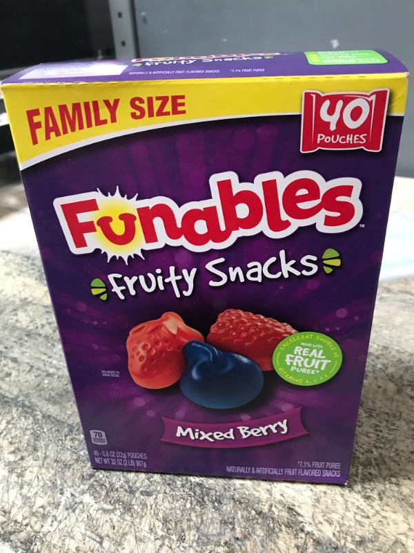 Photo 2 of ***EXP JAN 2024*** Funables Fruit Snacks, Mixed Berry, 40ct Mixed Berry 40 Count (Pack of 1)