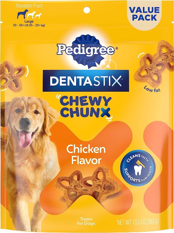 Photo 1 of ***EXP DATE 08/2023*** PEDIGREE DENTASTIX CHEWY CHUNX CHICKEN FLAVOR 2 PACK