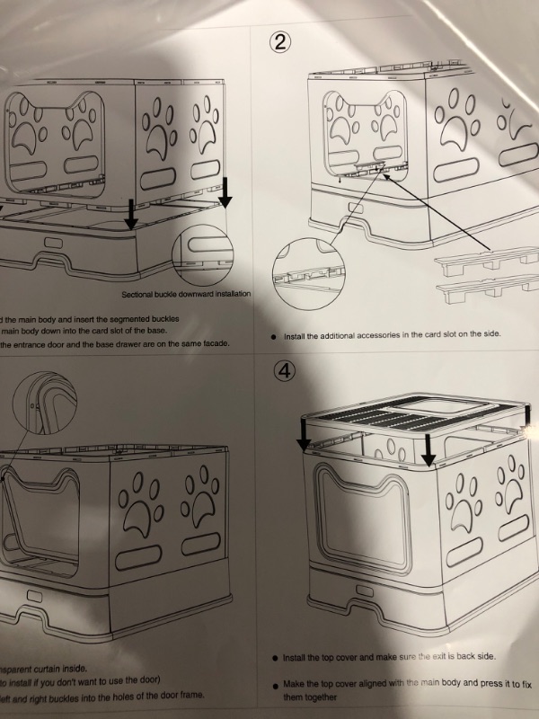 Photo 4 of *stock photo for reference * see all pictures *
 Cat Litter Box,Large Top Entry Anti-Splashing Litter Box with Lid,Enclosed Plastic 