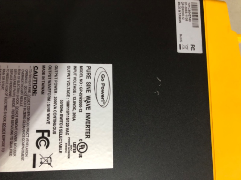 Photo 1 of Go Power! GP-ISW2000-12 Industrial Pure Sine Wave Inverter