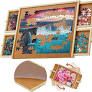 Photo 1 of 1000 Piece Wooden Jigsaw Puzzle Board - 4 Drawers, Rotating Puzzle Table | 30” X 22” Jigsaw Puzzle Table | Puzzle Cover Included - Portable Puzzle Tables for Adults and Kids by Beyond Innoventions