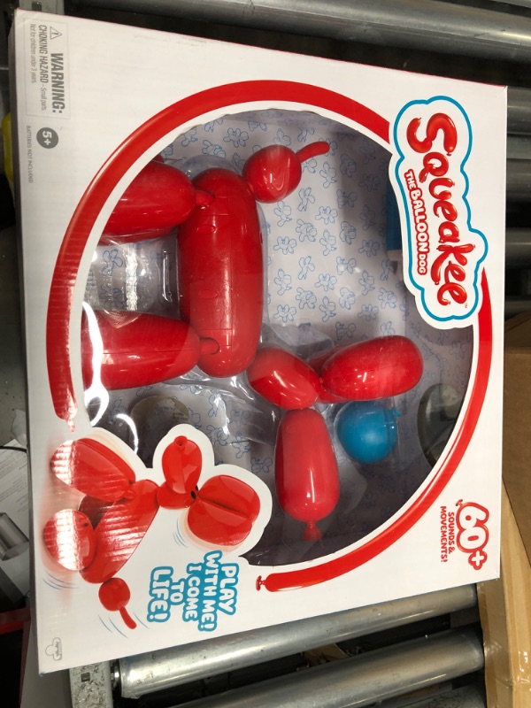 Photo 2 of **MINOR WEAR & TEAR**Squeakee The Balloon Dog - Feed Him, Teach Him Tricks, Pop Him, and Watch Him Deflate! , Red