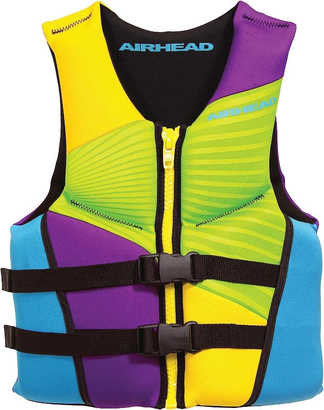 Photo 1 of Airhead Gnar Kwick-Dry Neolite Flex Type III Life Jacket, US Coast Guard Approved, Secure Fit, Youth/Adult Sizes Life Vest + Girl's Life Jacket Medium