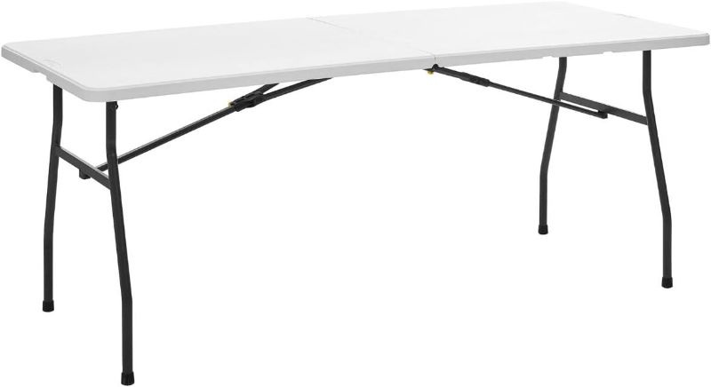 Photo 1 of 
Living and More 6 Foot Fold-in-Half Table with Curve Legs, White