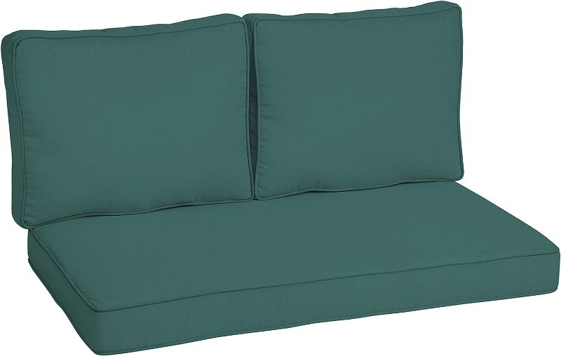 Photo 1 of 
Arden Selections Outdoor Loveseat Cushion Set 46 x 26, Peacock Blue Green Texture