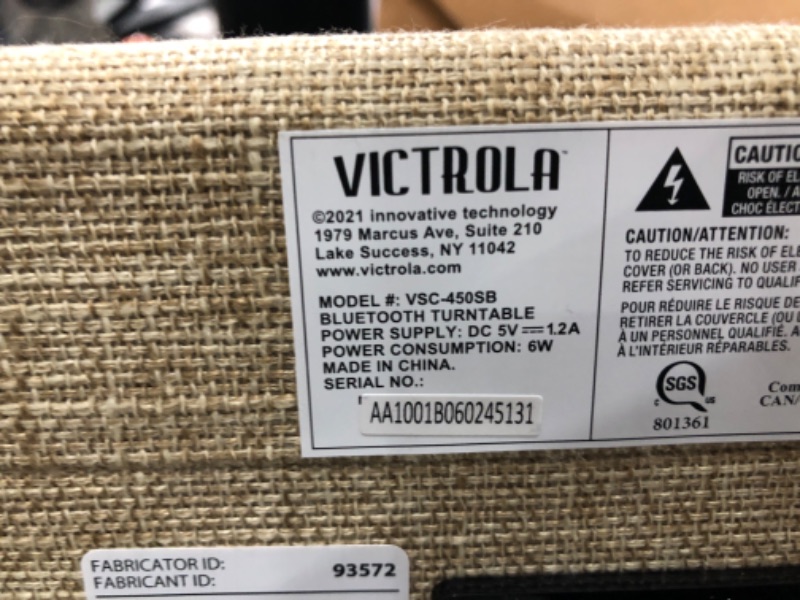 Photo 1 of Victrola Journey+ Signature Turntable Record Player - 33-1/3, 45 & 78 RPM Suitcase Vinyl Record Player, Bluetooth Connectivity & Built-in Speakers, Stereo RCA Output, Linen Finish, Cream