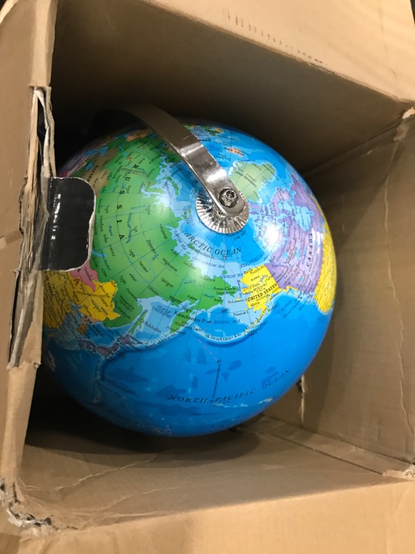 Photo 2 of USA Toyz Illuminated Globe of the World with Stand - 3in1 World Globe, Constellation Globe Night Light, and Globe Lamp with Built-In LED, Easy to Read Texts, and Non-Tip Base, 13.5 Inch Tall