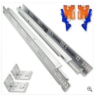 Photo 1 of 15 Inch Undermount Drawer Slide with 6-Way Adjustable Locking Devices, Soft Close, CabinetParts Value Line Series