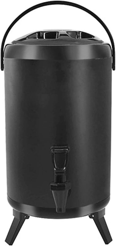 Photo 1 of 2.5 Gallon Insulated Beverage Dispenser with stainless Steel Insulated Double Wall MAtte Surface Black for Coffee Tea Milk Soup Family Party Cafe Buffet (1,12L)