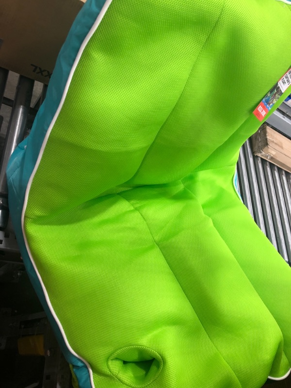 Photo 1 of Big Joe Captain's Float No Inflation Needed Pool Lounger with Drink Holder, Lime/Capri Mesh, 3ft