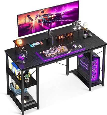 Photo 1 of **BRAND NEW**
ODK 48 inch Computer Desk with Monitor Shelf and Storage Shelves, Writing Desk, Study Table with CPU Stand & Reversible Shelves, BLACK