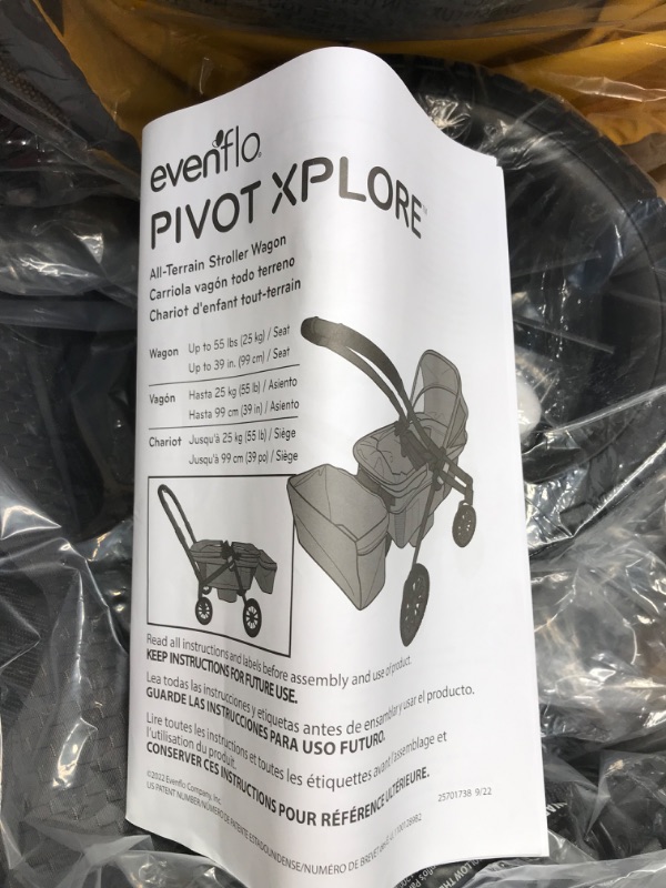 Photo 4 of **BRAND NEW** Evenflo Pivot Xplore All-Terrain Double Stroller Wagon - Adventurer Gray