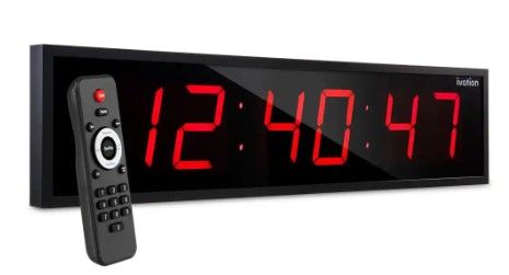 Photo 1 of **DAMAGE**36 in. Large Digital Wall Clock, LED Digital Clock with Timer and Alarm, Red