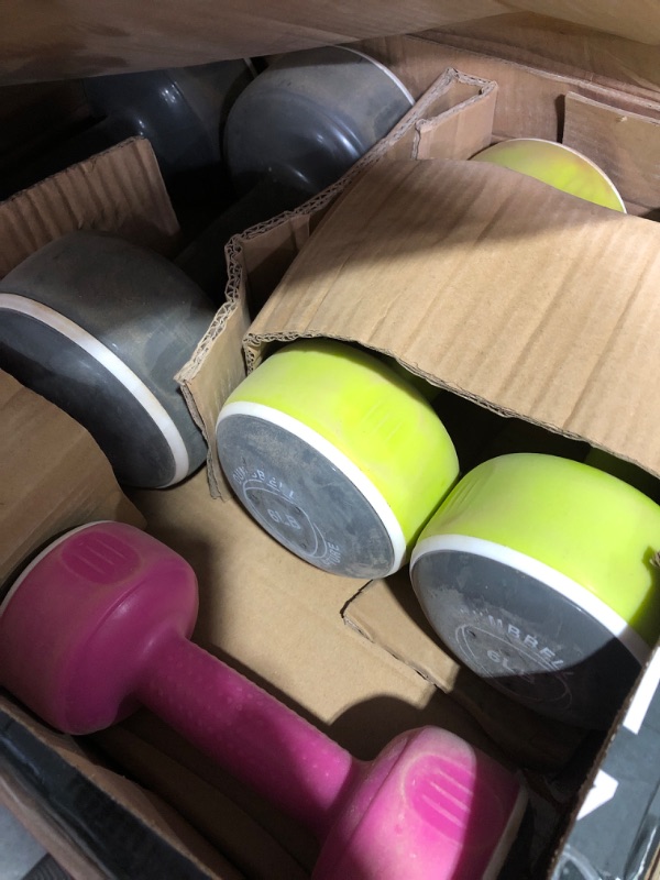 Photo 3 of * item used and dusty * works * 
Body Sculpture Neoprene-Coated Free?Weight Dumbbell Set with Rack Set includes 3, 6 and 12 lb weights 