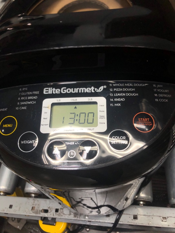 Photo 3 of **Tested***
Elite Gourmet EBM8103B Programmable Bread Maker Machine, 3 Loaf Sizes, 19 Menu Functions Gluten Free White Wheat Rye French and more, 2 Lb, Black