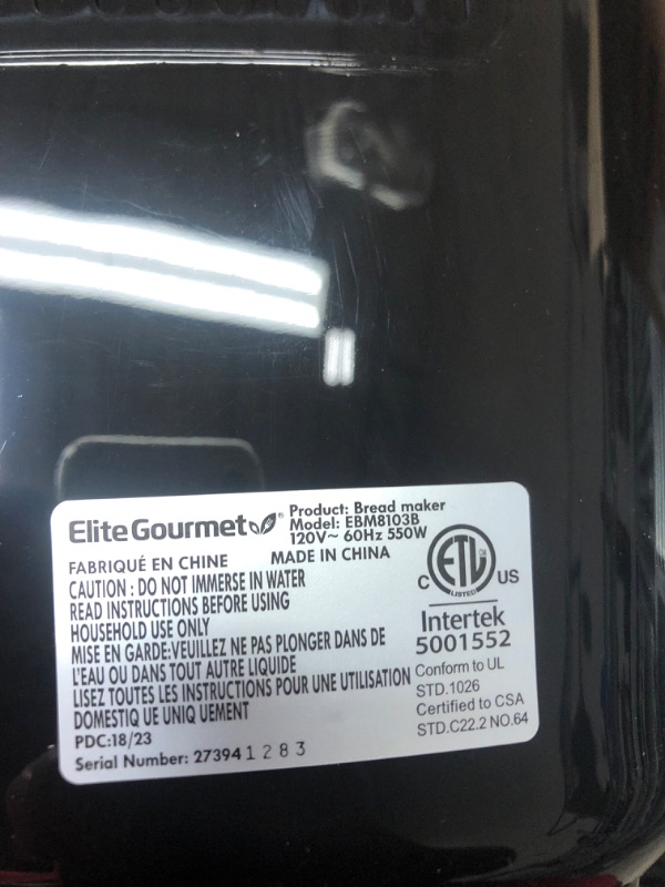 Photo 4 of **Tested***
Elite Gourmet EBM8103B Programmable Bread Maker Machine, 3 Loaf Sizes, 19 Menu Functions Gluten Free White Wheat Rye French and more, 2 Lb, Black