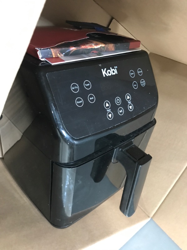 Photo 2 of ***PARTS ONLY*** Kobi Air Fryer, XL 5.8 Quart,1700-Watt Electric Hot Air Fryers Oven & Oilless Cooker, LED Display, 8 Preset Programs, Shake Reminder, for Roasting, Nonstick Basket, ETL Listed (100 Recipes Book Included) (Black)