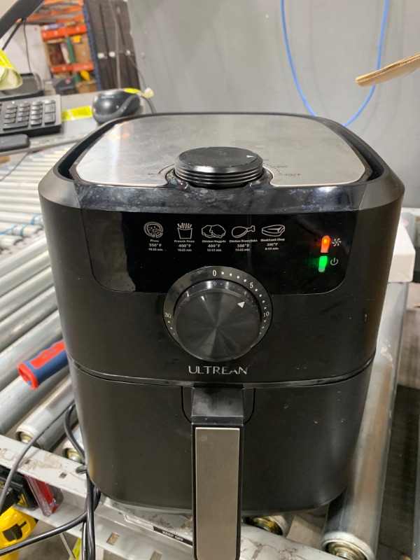 Photo 2 of Used / tested *** Ultrean Air Fryer, Electric Hot Air Fryers Oven Cooker with Deluxe Temperature and Time Knob, 4.5 Quart Non-Stick Basket,50 Recipes, UL Certified, 1-Year Warranty, 1500w Matte Black