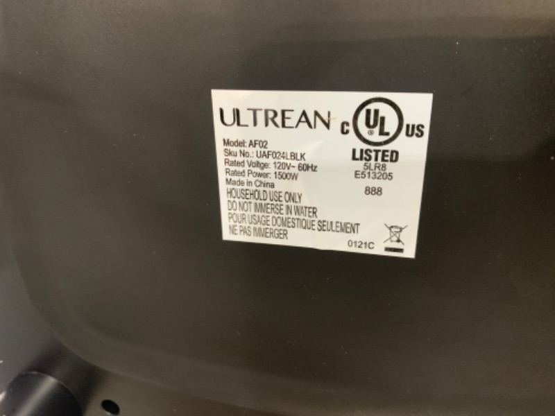 Photo 4 of Used / tested *** Ultrean Air Fryer, Electric Hot Air Fryers Oven Cooker with Deluxe Temperature and Time Knob, 4.5 Quart Non-Stick Basket,50 Recipes, UL Certified, 1-Year Warranty, 1500w Matte Black