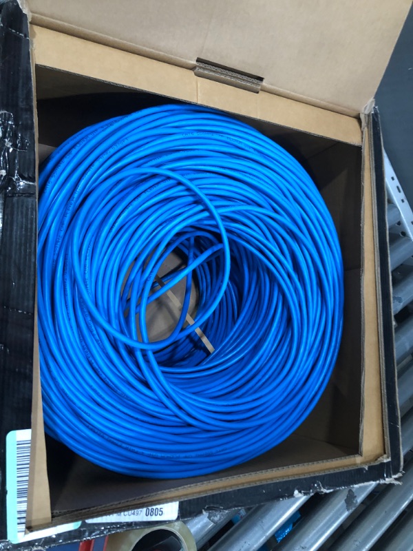 Photo 2 of CAT6 Plenum (CMP) Cable 1000FT | Network Analyzer Test Passed | 23AWG 4Pair, Solid 550MHz Network Cable 10Gigabit UTP, Available in Blue, White, Green, Gray, Black, Red & Yellow Color (Blue)