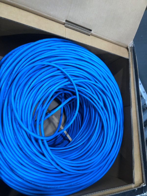 Photo 4 of CAT6 Plenum (CMP) Cable 1000FT | Network Analyzer Test Passed | 23AWG 4Pair, Solid 550MHz Network Cable 10Gigabit UTP, Available in Blue, White, Green, Gray, Black, Red & Yellow Color (Blue)