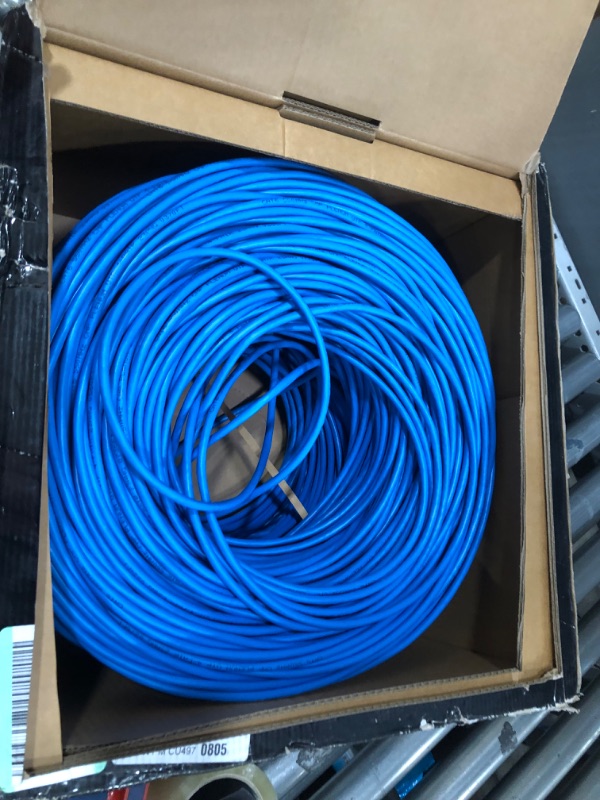 Photo 3 of CAT6 Plenum (CMP) Cable 1000FT | Network Analyzer Test Passed | 23AWG 4Pair, Solid 550MHz Network Cable 10Gigabit UTP, Available in Blue, White, Green, Gray, Black, Red & Yellow Color (Blue)