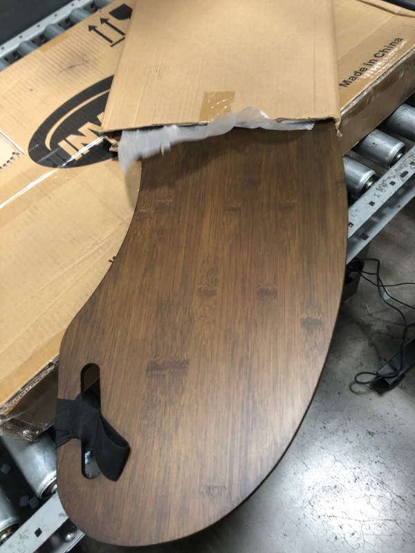 Photo 1 of 30.5" Wood Curved Lap Desk Table Tray with Handles for Laptop by Trademark Innovations (Dark)
