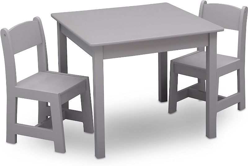 Photo 1 of **PARTS ONLY** Delta Children MySize Kids Wood Table and Chair Set , Grey, 3 Piece Set